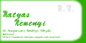 matyas nemenyi business card